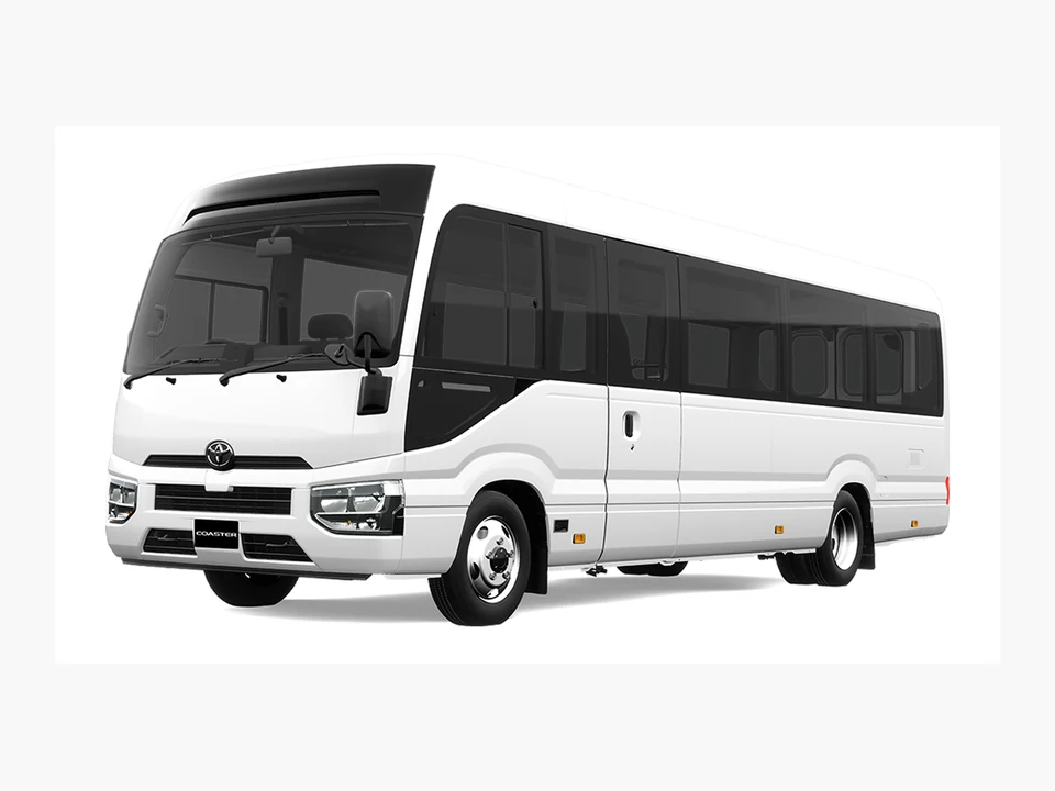 Toyota Coaster, representative vehicle; or similar may be supplied
